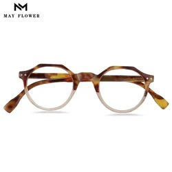 May Flower Decorative Computer Eyeglasses Frame For Women Blue Light Reading Glasses Round Women's Eyeglasses With Frame Eyewear