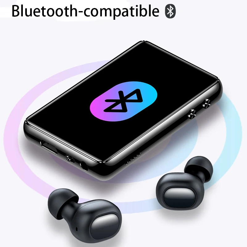 2.4 Inch Mp3 Player Mp4 Supports 128GB TF Card Mp5 Touch Bluetooth Compatible with High-fidelity Music Video FM Radio Recording