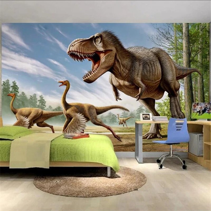 Beibehang-Customized-large-murals-fashion-home-improvement-cartoon-3D-dinosaur-children-bedroom-wall-wallpaper-papel-de (1)