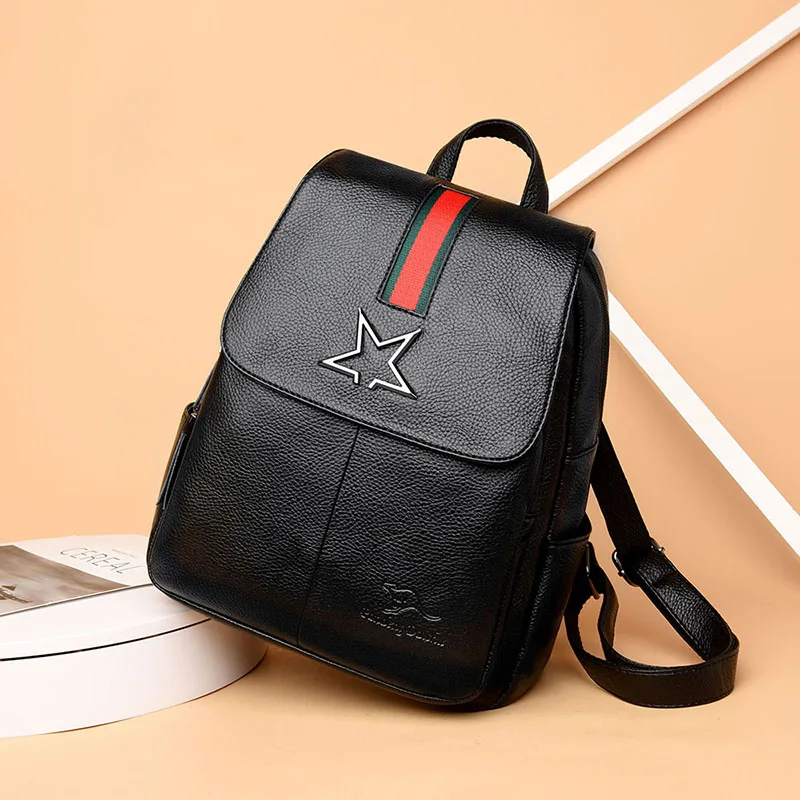 

Cowhide Genuine Leather Backpack Woman High Quality Smooth Small Backpack Women Backpack for School Teenagers Fashion