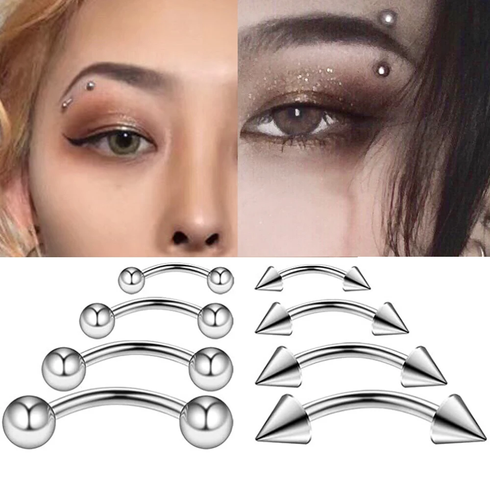 Piercing Jewelry 2PCS Stainless Steel Helix Goth Navel Belly Button Rings Body Jewelry For Women