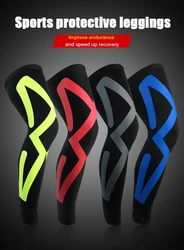 Leg Sleeve Stretchy Knee Support Tights Varicose Veins Knee Brace Compression Long Socks Men Women Sports Stocking for Outdoor