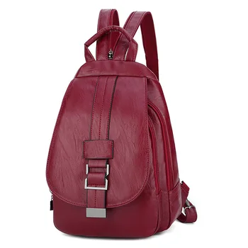 

Women PU Leather Backpacks Vintage Female Luxury Backpack Sac A Dos Travel Ladies Bag School Bags for Girls Anti Theft Backpack