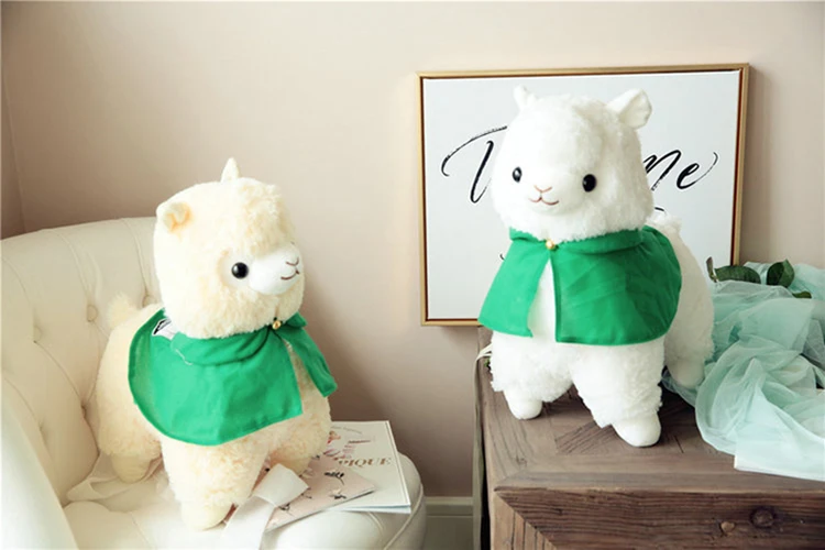 1 шт. 35 см японский Alpacasso мягкие игрушки Kawaii овца Альпака с плащом Куклы Мягкие животные игрушки Дети Рождественские подарки