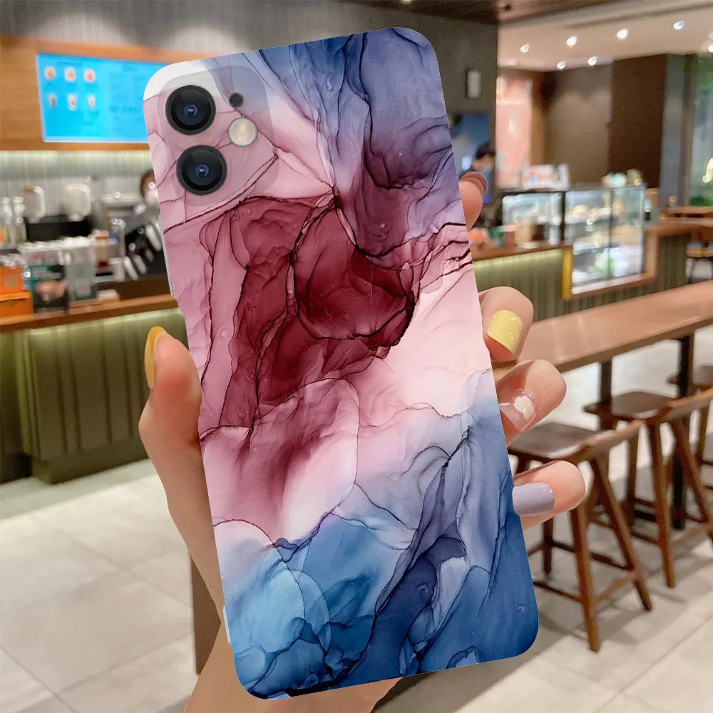 Painting Painted Marble Pattern Phone Cover for Oppo Realme C21 C12 7i 8 Pro 7 C3 Watercolor Silicone Ultra-Thin Protect Case | Мобильные