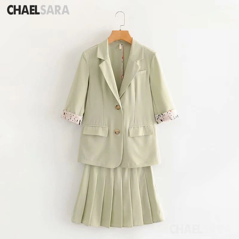 Женский офисный комплект из 2 предметов с коротким рукавом пиджак пальто топы +