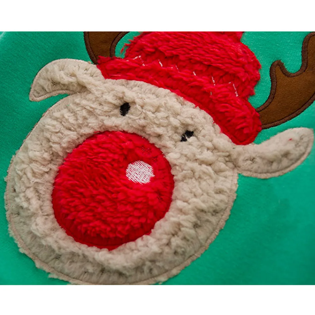 Одежда для малышей; топы с длинными рукавами и принтом рождественского оленя; свитер; vetement enfant fille; осенне-зимняя одежда; костюм для девочек