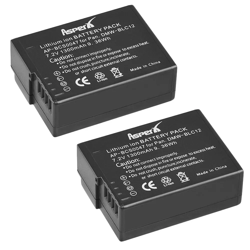 Batteria e caricabatterie per Panasonic Lumix FZ1000, FZ300, FZ200, G7, G5, G6, GX8, G85, FX1000, GH2 - DMW-BLC12E/PP 25