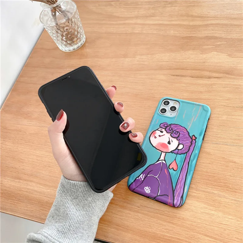 Фиолетовый чехол для телефона iPhone 11 Pro Max XR X XS 7 8 Plus цветные мягкие чехлы