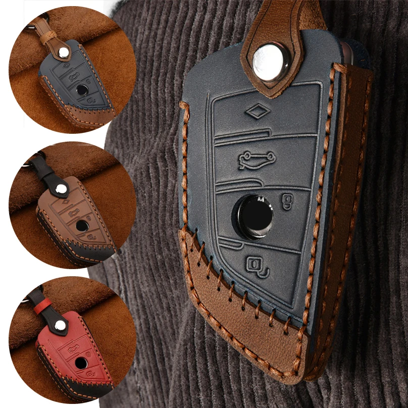 

Чехол для ключей из натуральной кожи для BMW G30 F30 F48 F20 F15 F16 1 2 3 4 5 6 7 Series X1 X3 X4 X5 X6 G30 Z4