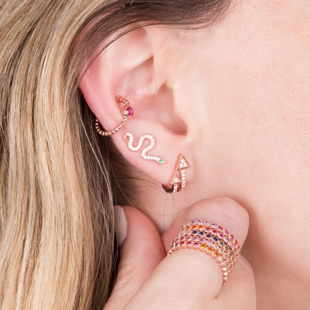 Серьги-гвоздики из Кубического циркония с двойной стрелой, с золотым наполнением, белая радуга, cz, модные простые женские ювелирные изделия для девочек