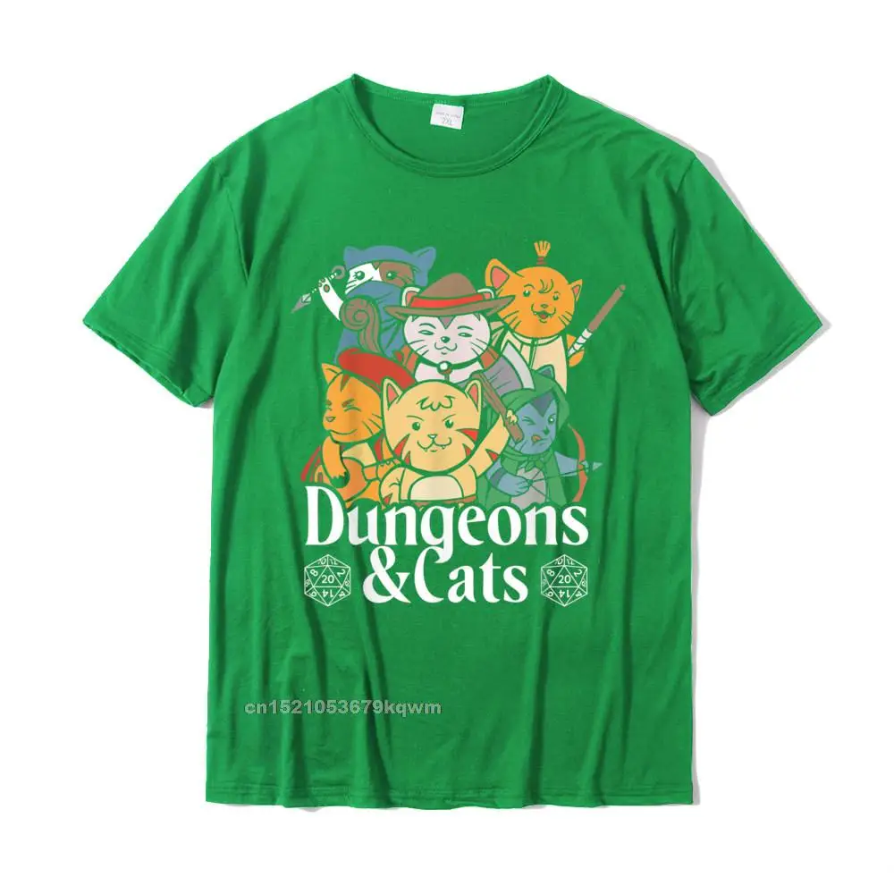 Leisure Tops Shirt Family O Neck Printed Short Sleeve 100% Cotton Men Top T-shirts Family Sweatshirts Drop Shipping Dungeons and Cats RPG D20 Fantasy Roleplaying Gamers T-Shirt__5244 green