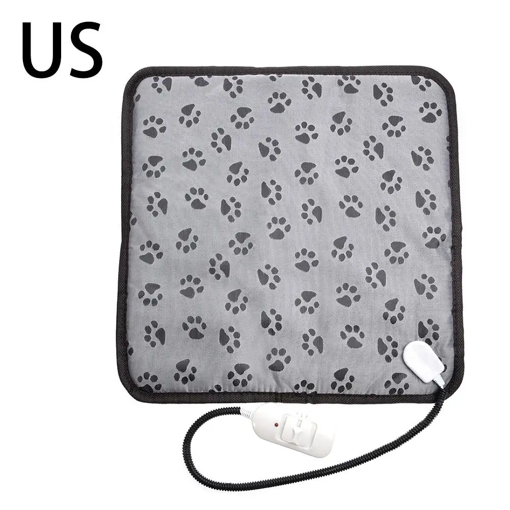 US Plug Электрическая грелка для домашних животных, коврик для собак, кошек, кровати, одеяло, Водонепроницаемый Анти-укус, регулируемая температура, зимняя Подушка для домашнего животного собаки, теплый коврик - Цвет: US Plug
