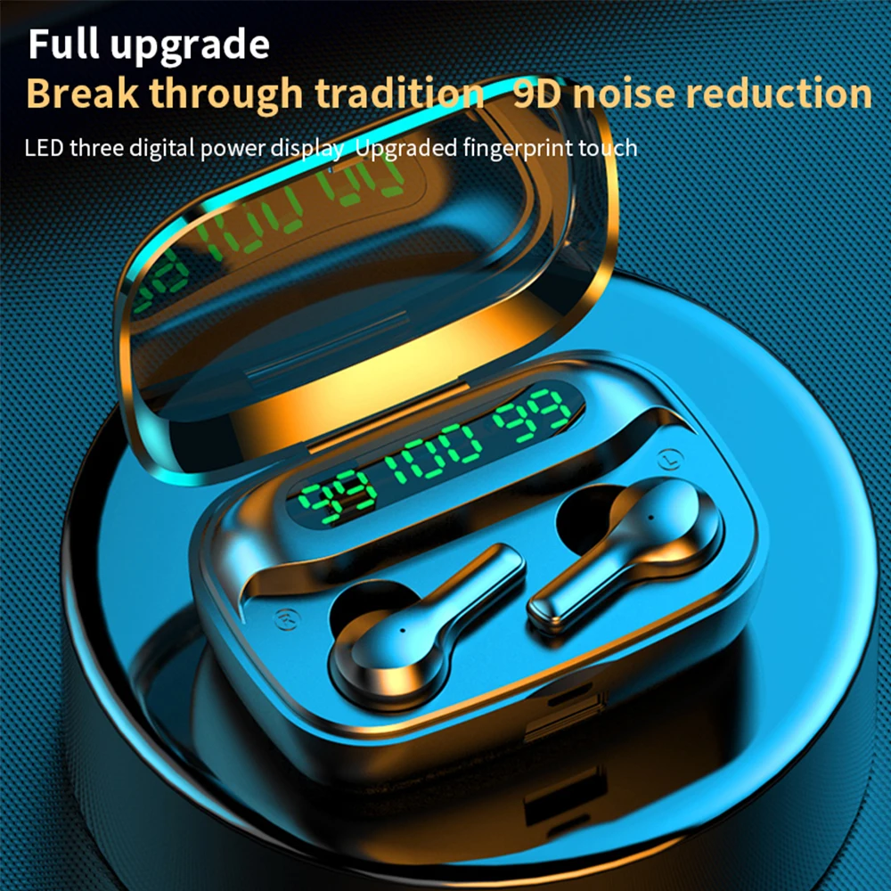 R3 TWS Wireless Bluetooth Earphone Headphones Tap Control Headset Handsfree True Wireless Earbuds For iphone