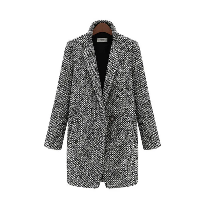 Осенняя и зимняя одежда стиль Ozhouzhan тысячи птиц Slim Fit толстый алиэкспресс Лидер продаж женское платье шерстяное пальто