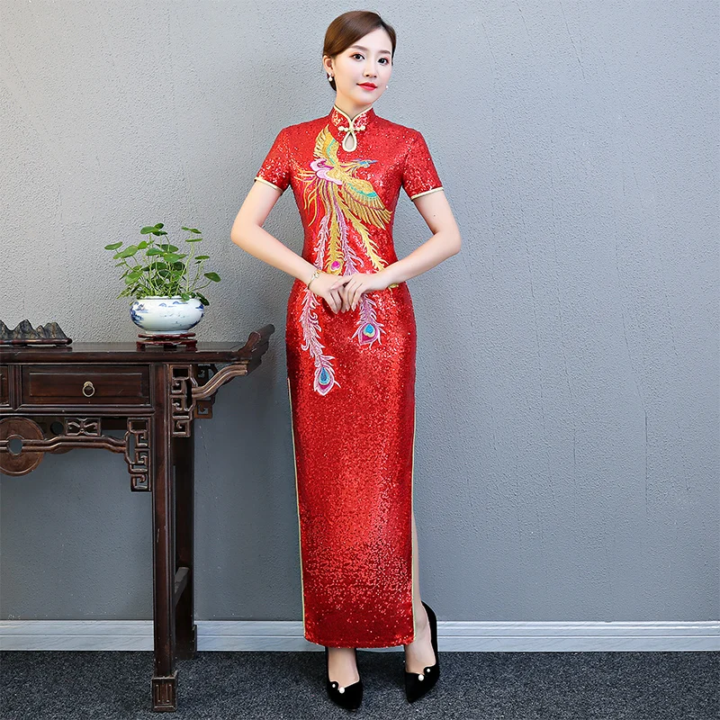 aodai cheongsam платье традиционная Восточная одежда ao dai платья кружевное платье для женщин вьетнамское qipao платье - Цвет: color1