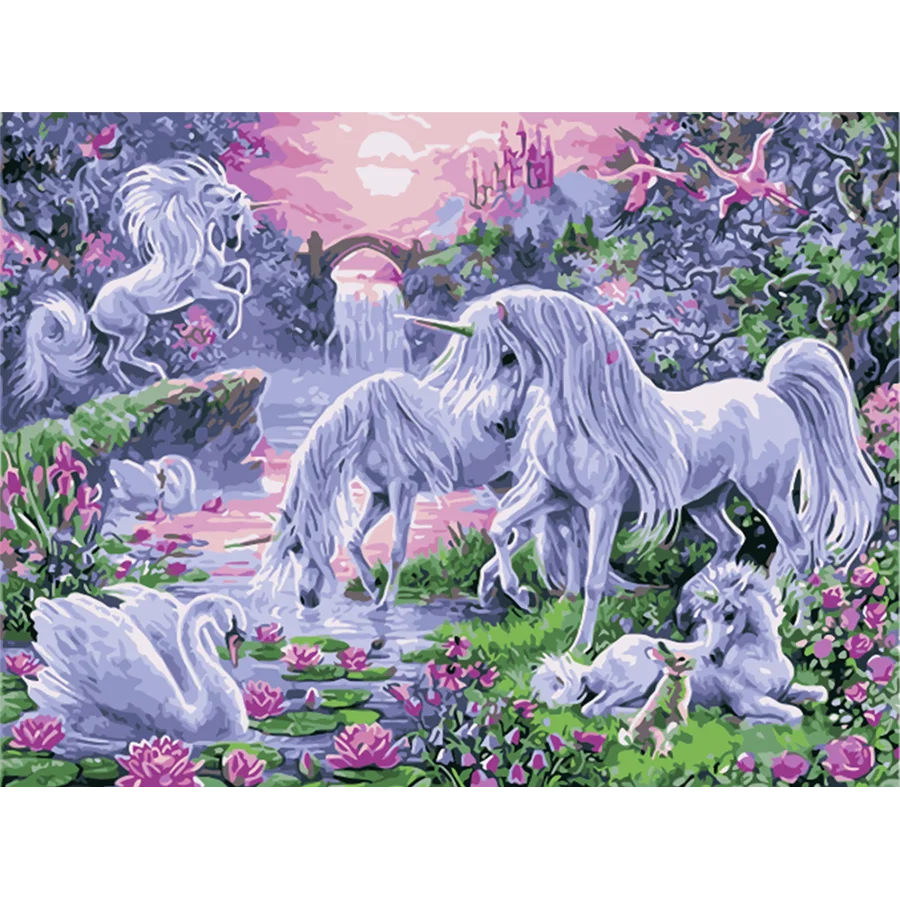 

DIY Framed/No Framed 40Ã—50cm Fantasy Animal Home Oil Painting By Numbers Colorful Paint Wall Art Picture Home Decor
