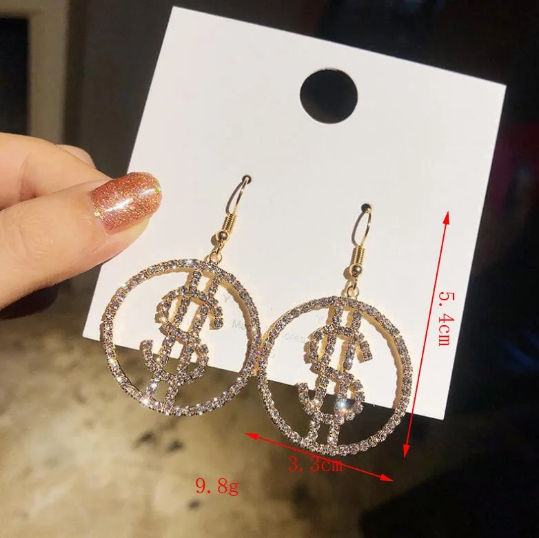 New fashion blue star moon long earrings female models girls pendant earrings temperament jewelry - Окраска металла: Gold