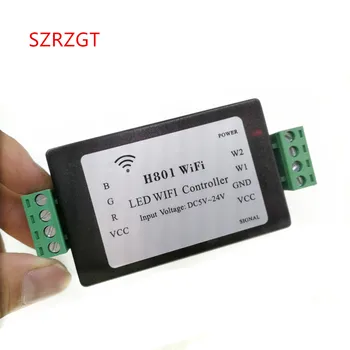 

1pcs H801 WiFi;RGBW LED WIFI controller;RGBW WiFi LED H801 Controller;DC5-24V input;4CH*4A output