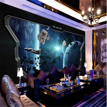 

milofi spaceship 3D image custom large living room bedroom wallpaper mural background wall