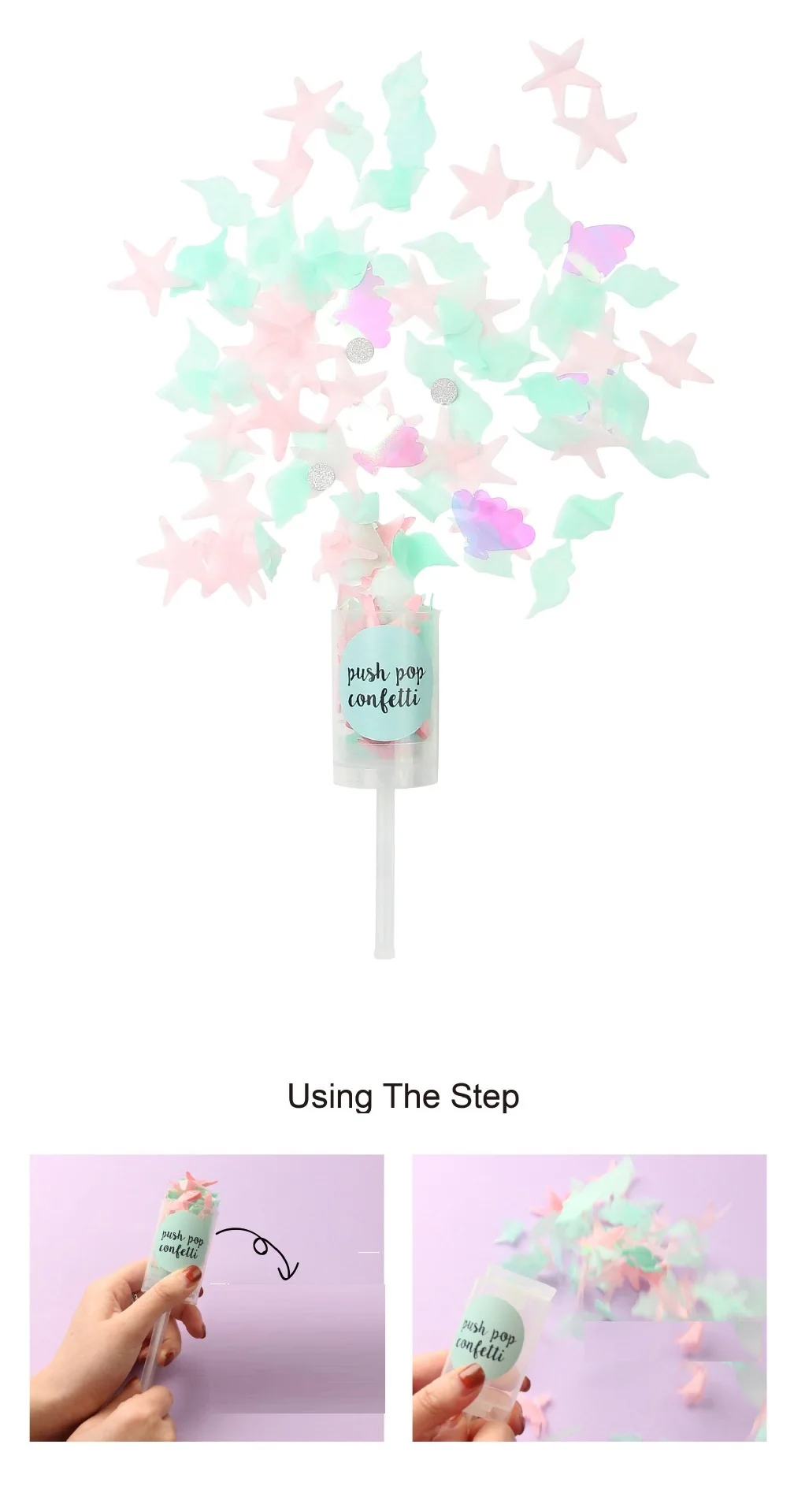 Push Poppers розы в ассортименте золотые Конфетти Свадебный юбилей Push Pop дождь из конфетти для малыша Русалка Вечерние DIY украшения на день рождения