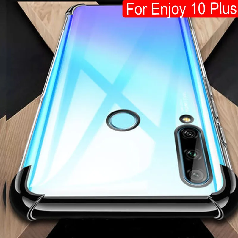 Красный цвет для huawei Enjoy 10 Plus Чехол подушки безопасности буфера полная защита чехол для huawei Enjoy 10 Plus ТПУ противоударный задняя крышка