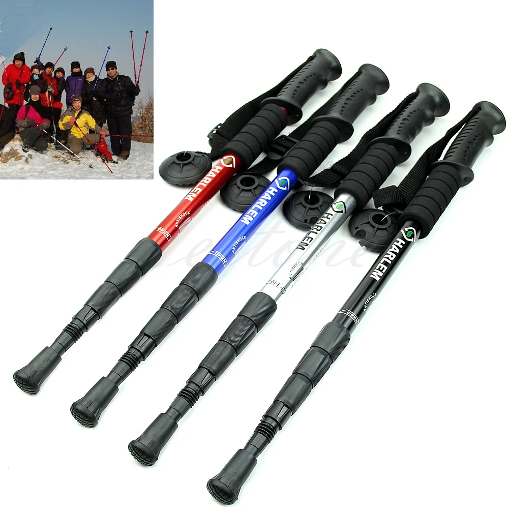 

Durable Adjustable AntiShock Hiking Trekking Walking Pole Cane Stick Crutch New