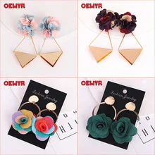 OEWYR, элегантные модные женские серьги, цветные, большие, круглые, с цветами, массивные серьги,, серьги для женщин, летние, цветные, подарок