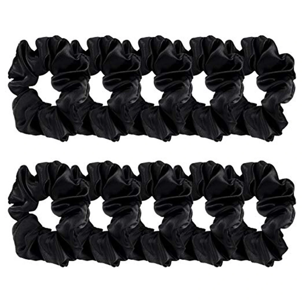 10 Pcs Satin Scrunchies Large Cute Bobbles Ponytail Holder Vintage Hair  Bands Ties For Women Girls Satin Scrunchies-black - Headband - AliExpress