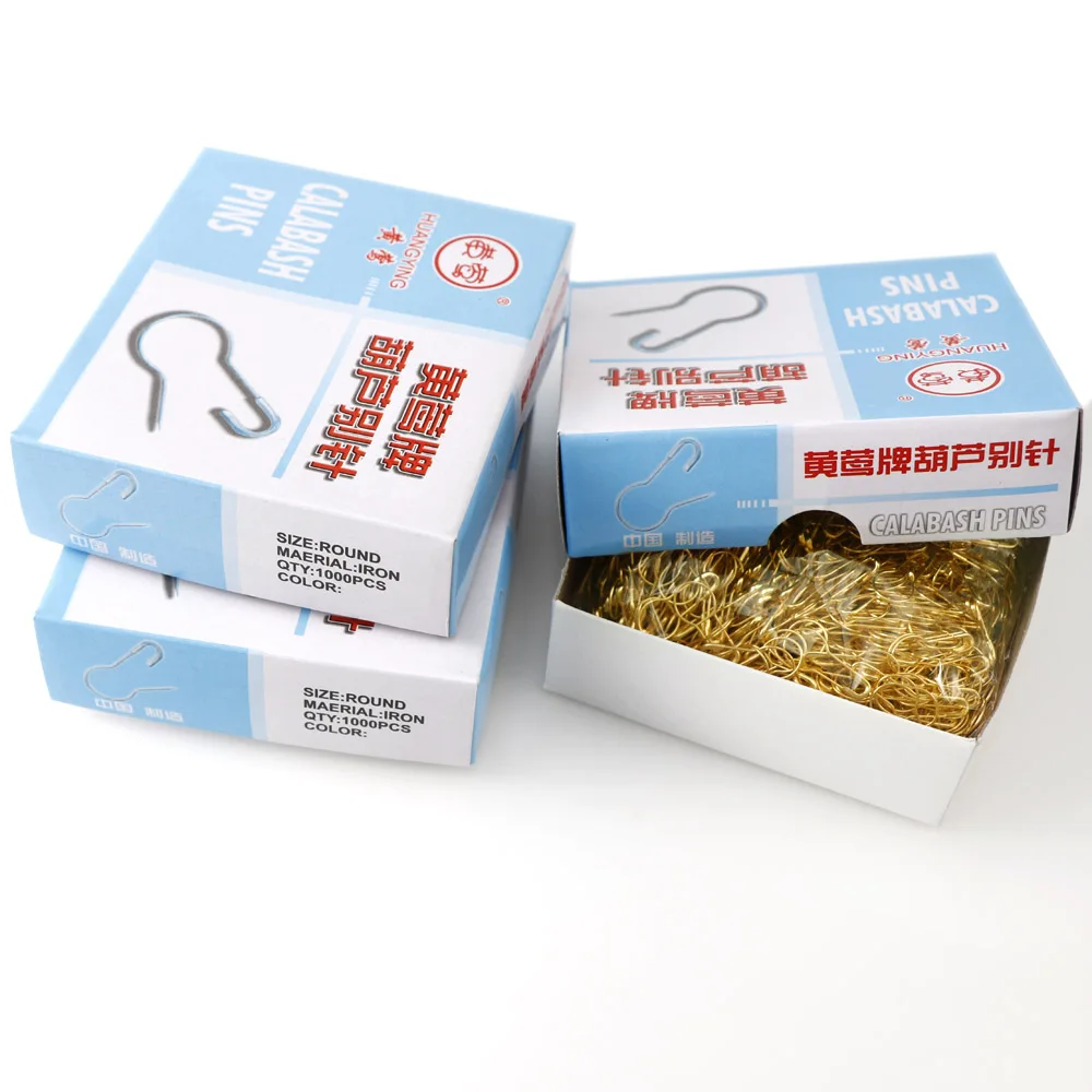 1000PC 1 상자 조롱박 모양 안전 핀 금속 클립 조롱박 핀 뜨개질 크로스 스티치 마커 태그 핀 DIY 의류 키트에 대한 클립