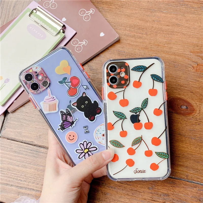 Милый чехол для телефона с изображением вишни бабочки iphone 11 Pro Max 7 8 plus X XR XS SE 2020