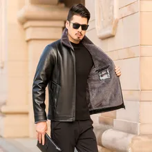 Мужские кожаные куртки зимние теплые флисовые пальто утепленная теплая верхняя одежда на молнии мотоциклетная мужская куртка мужская брендовая одежда 50-62