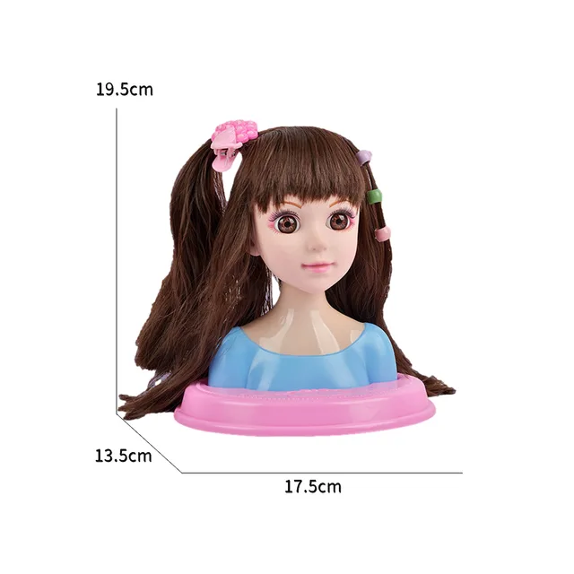 Cabeça de Boneca Brincar, Cabeça de boneca para maquiagem com secador de  cabelo, Brinquedo de cabeça de boneca Pretend Play Conjunto de cosméticos  pente, elástico, estojo, pincel de maquiagem, Sritob : 