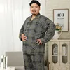 Plus Size 5XL 100% cotton men pajama sets spring Simple plaid Sleepwear men pijamas pyjamas homme casual nightwear ► Photo 1/6