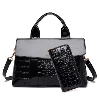 

2020European and American Style Women's Handbag Luxury Crocodile Pattern with Wallet Fashion Women's Shoulder/Crossbody