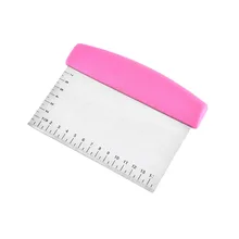 Скребок для теста, для выпечки, чоппер, многофункциональный, кухонный, из нержавеющей стали, для пиццы, хлеба, инструмент для выскабливания с измерительной шкалой