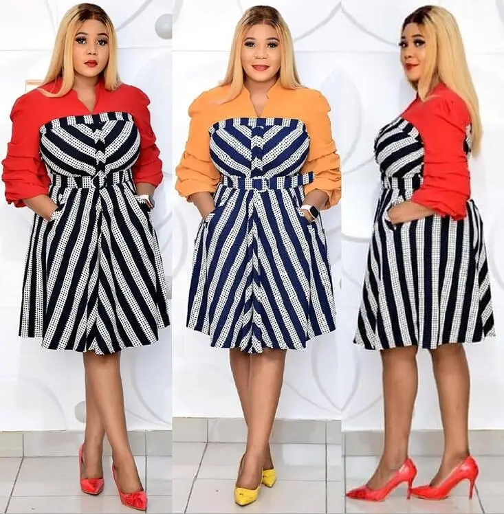 New Fashion Personalized Pocket Dress African Large Size Women