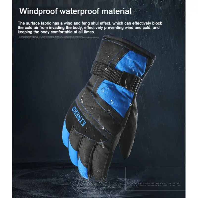 Thick Waterproof Gloves Cold Resistant Outdoor Sports Riding Skiing Gloves for Winter