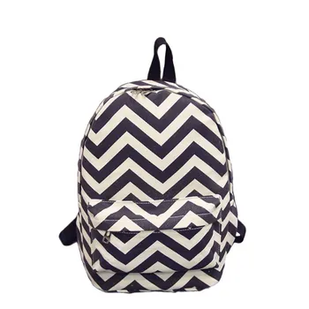 

Korean Style Designer Striped Zipper Canvas Backpack Teen Girls School Bags Large Travel Laptop Female Backpacks Mochilas Femme