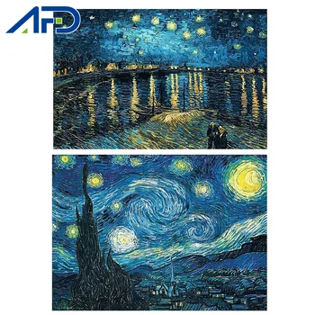 

5D DIY Full Drill Diamond Embroidery Starry Night Cross Stitch Set Abstract Oil Painting Rhinestone Kit Wall Picture Art Craft
