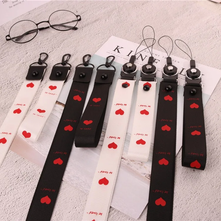 Горох ручной DIY мультфильм сердце чехол для телефона на ремешке ролик брелок ленточка аксессуары Холтер подвесное украшение
