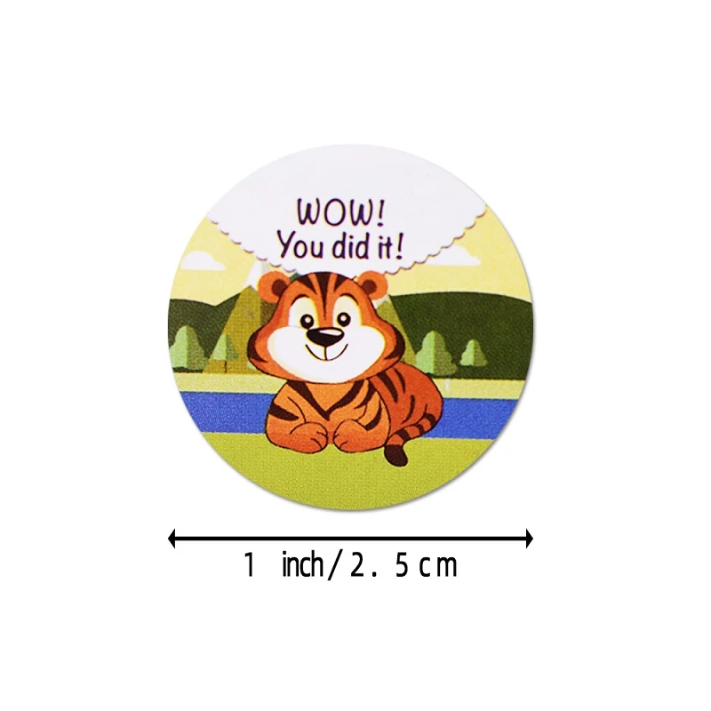 500 шт./рулон наклейки в виде животных для детей и учителей|Канцелярские наклейки| |