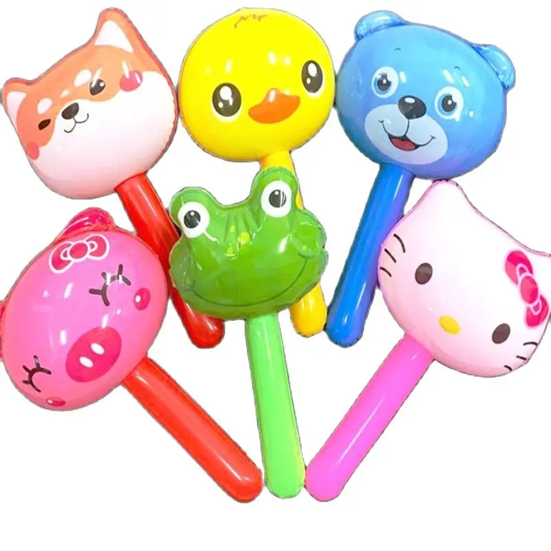 2pcs Cute Cartoon Inflatable Hammer Animal styles Kids Training Props Bells sound Maker Toys pull back toys rotate arm cute preschool toys colorful multifunctional for home mini pull back friction toy cars with sound