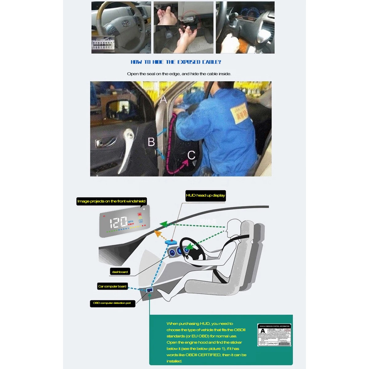A200 Универсальный Автомобильный Hud автомобильный OBD дисплей цифровой скоростной проектор бортовой автомобильный компьютер
