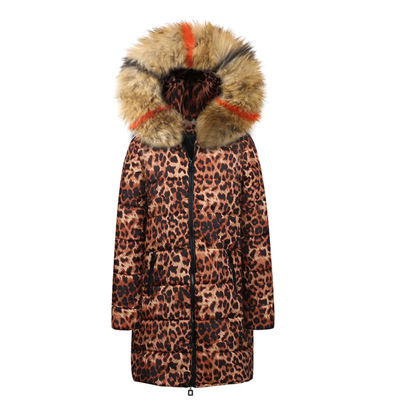 W18-CY1818ColorFur CNMUDONSI утиный пуховик Новая модная женская зимняя куртка длинное плотное пальто для женщин пуховая парка Теплая женская одежда - Цвет: W18-CY1818ColorFur
