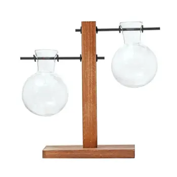 

Vintage Hydroponic Plant Vase Flower Pot Set Desktop Decoration Glass Smooth Surface Transparent Flower Vase