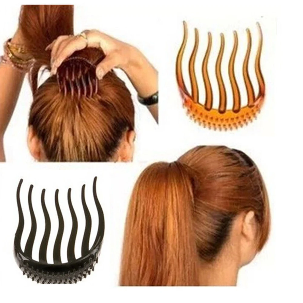 2021 Fashion Women Hair Styling Clip Fluffy Plastic Stick Bun Maker Braid Tool Ponytail Holder Hairpins Hair Accessories mini hair clips