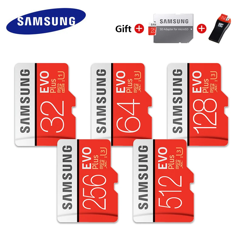 SAMSUNG TF Micro SD карта памяти MicroSD EVO Plus класс 10 U3 32 Гб 64 Гб 128 ГБ 256 Гб Смартфон планшет камера