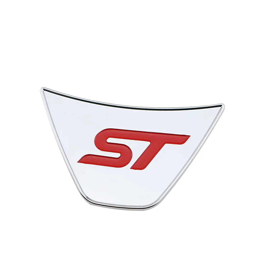 Daefar St S логотип руль Блестки наклейка ABS хромированная крышка наклейка s для автомобиля Ford Fiesta Ecosport 2009- авто аксессуары - Название цвета: red st