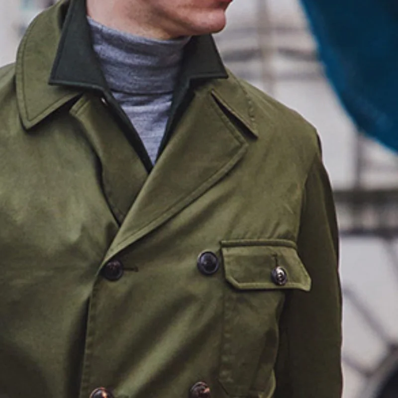 Мужской Тренч пальто размера плюс Пряжка ремень кнопка карман Slim Fit лацкан воротник куртка